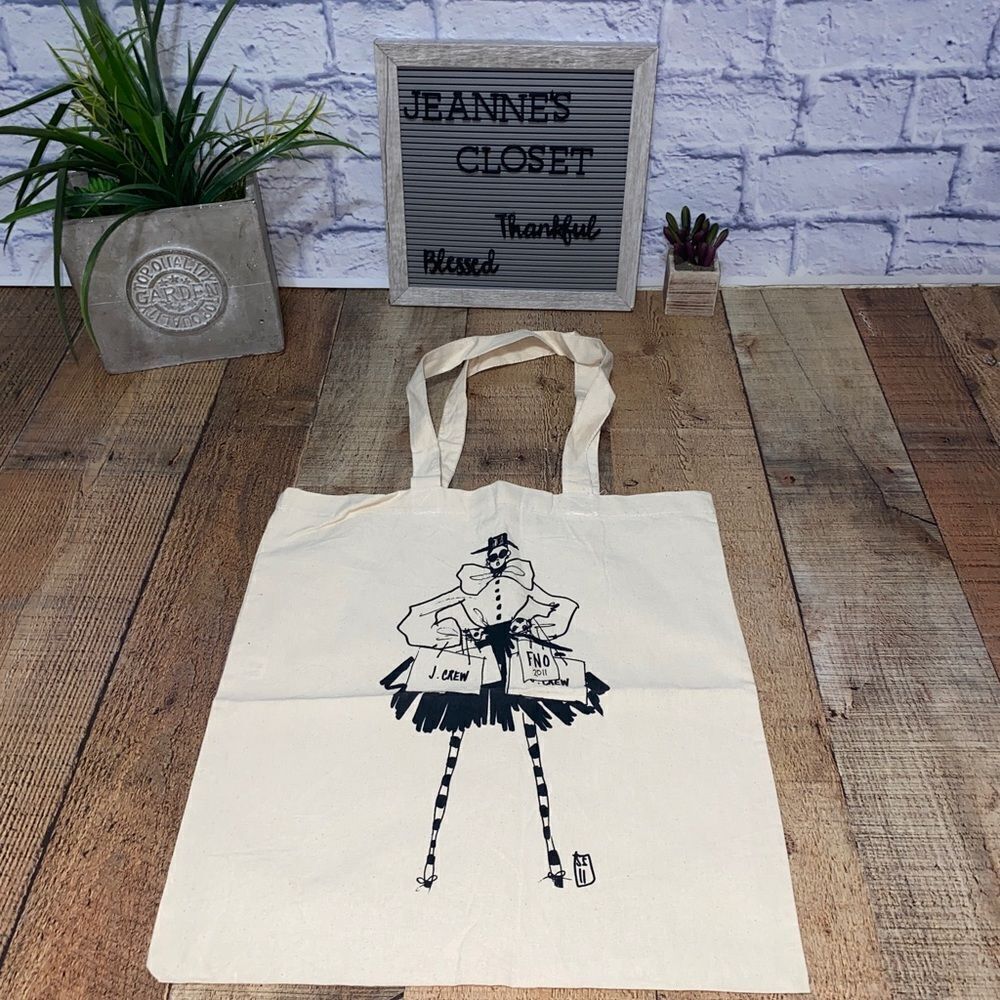 J.Crew rare Reusable Canvas Tote eco friendly